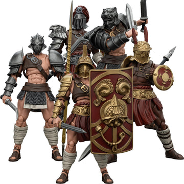 Beerise Joytoy 1/18 Action Figures - Strife Roman Gladiator Murmillo,Griffon Gladiator,Scissor,Giant Scissor,Hoplomachus - 5Pcs/