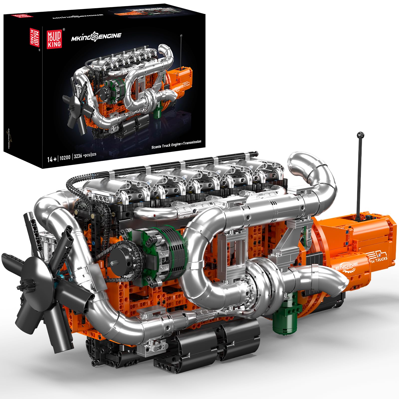 Mould King Heavy Truck Engine with Transmission  Engine Model Kit That Runs  Engines Building Blocks Set for mature-themeds with Battery and Motor  STEM Toy for Children Kids Boys Girls (3236 PCS)