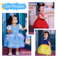 Alecosfun Princess Costume Trunk For Toddler Girls, 4 Pcs Fancy Dresses Tutu Skirts Headband For Babies Birthday 12-18M