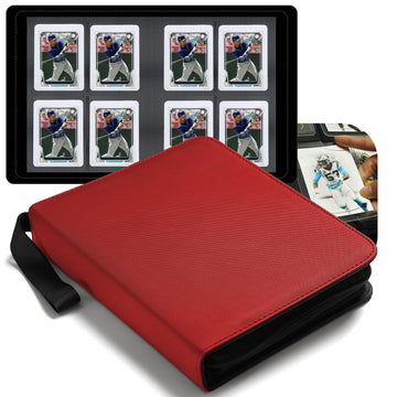 Toploaders Binder Portable 4 Pockets Trading Card Holder Albums for Sports  Trading  and Gaming Cards Red
