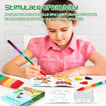 24 Pcs Farm Animals Mini Coloring Books Bulk Party Favors For Kids Cow Horse Barn Party Drawing Book For Farmhouse Birthday Part