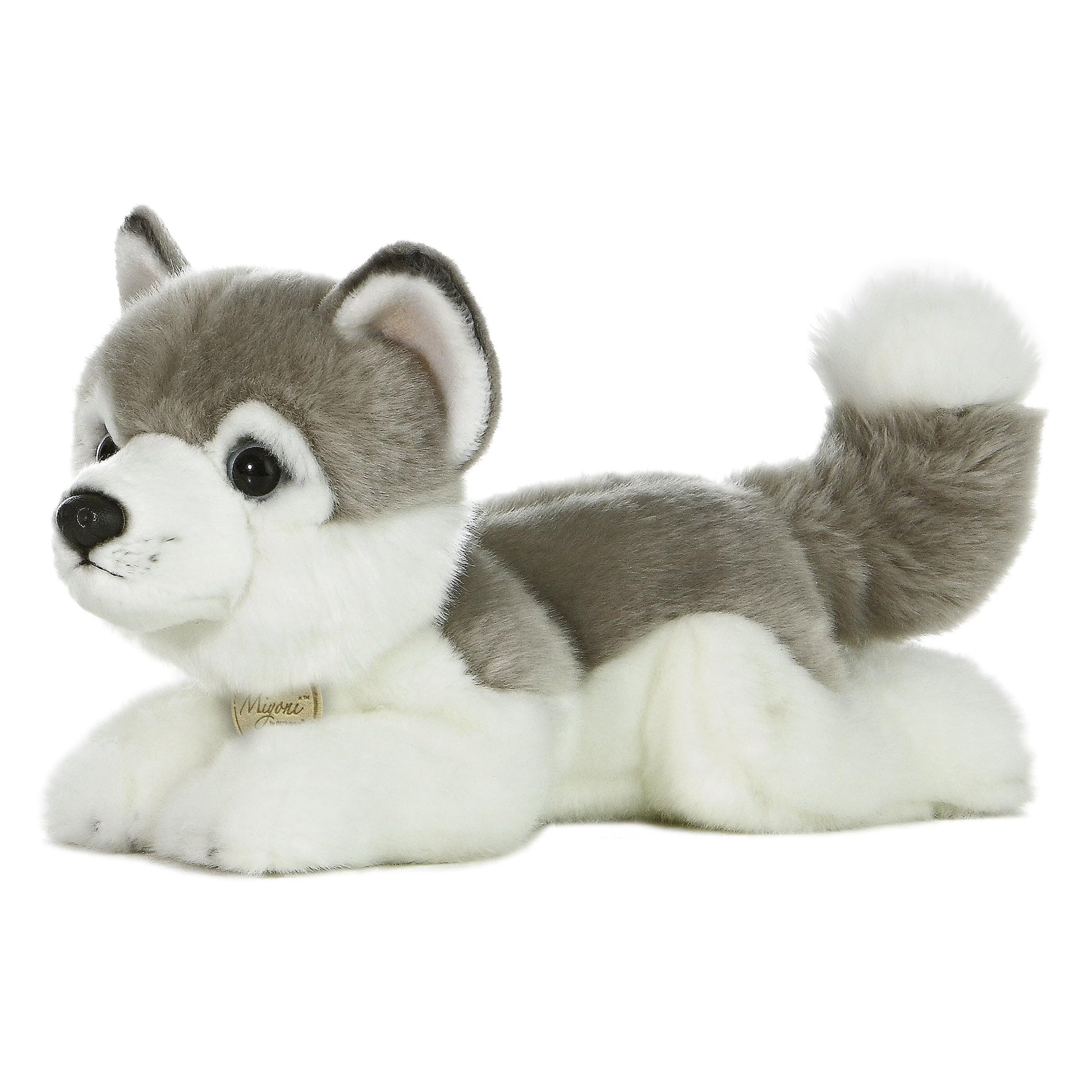 Aurora® Realistic Miyoni® Husky Stuffed Animal - Lifelike Detail - Cherished Companionship - Gray 11 Inches