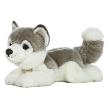 Aurora® Realistic Miyoni® Husky Stuffed Animal - Lifelike Detail - Cherished Companionship - Gray 11 Inches