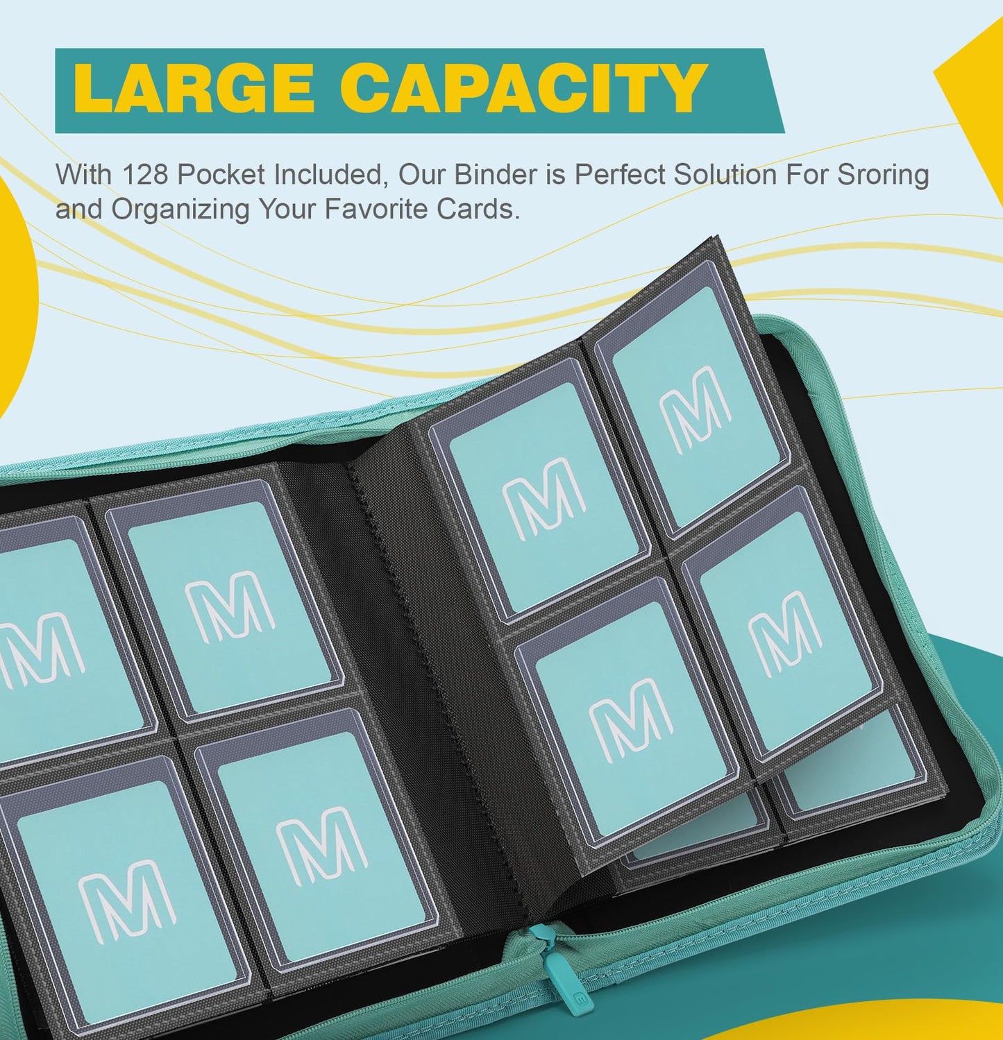 Toploader Binder 4-Pocket Side Load Trading Card Album  Holds 128 Cards with Double-Sided Pockets for MTG  Sports Cards  Top Loader Storage