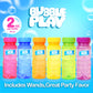 BubblePlay Bubble Bottle 36 Pack - 4oz Bubbles for Kids, 5 Hole Bubble Wand Blower, Bubble Solution with Wands - Outdoor Summer