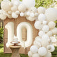 Katchon, Giant Cream 10 Balloon Number - 40 Inch | 10Th Birthday Decorations | Cream 10Th Birthday Balloons For 10 Birthday Decorations Cream | Cream Number 10 Balloons