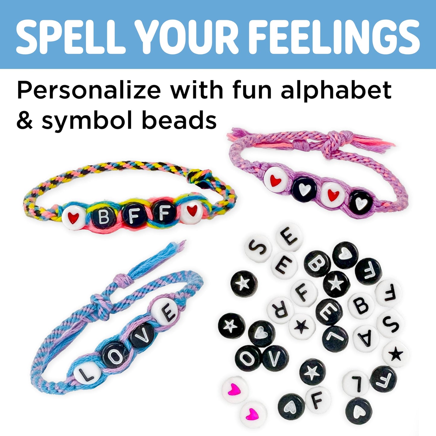 Creativity for Kids Best Friends Bracelets Mini Craft Kit: Create 10 Friendship Bracelets - Bracelet Making Kit for Girls, Jewel