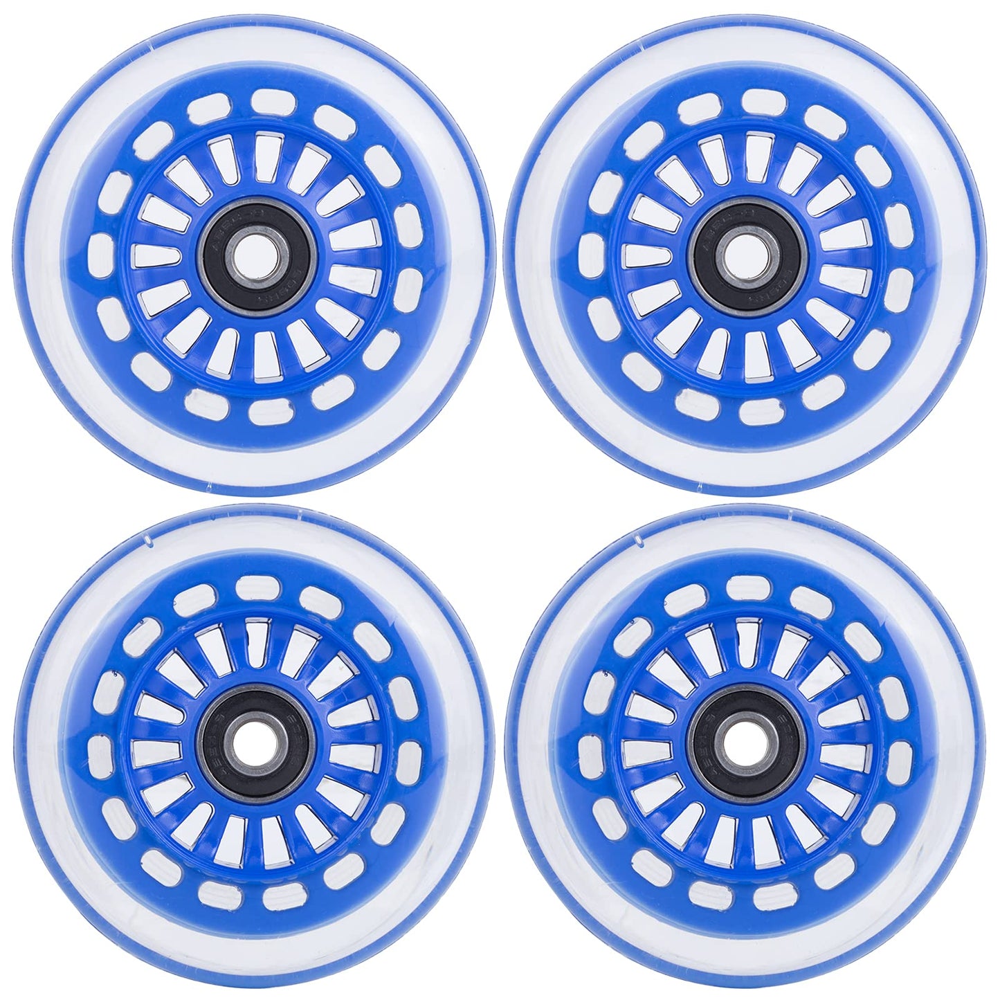 AOWISH Ride on Swing Twist Wiggle Car Polyurethane Replacement Wheels w/Bearings ABEC-9 (2 Front Wheels with Convex Hub, 2 Rear