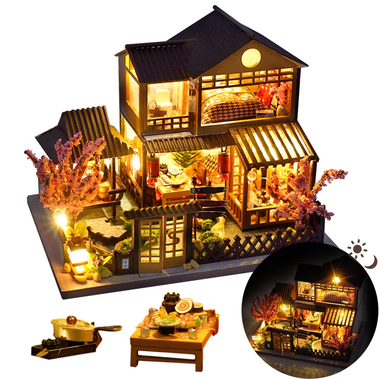 DIY Miniature House Kit  Mini House Kit for Beginners  Mayberry Street Miniatures  Model Building Craft Diorama Kit  Ideal Gifts for Birthday  Christmas(Japanese Garden House)
