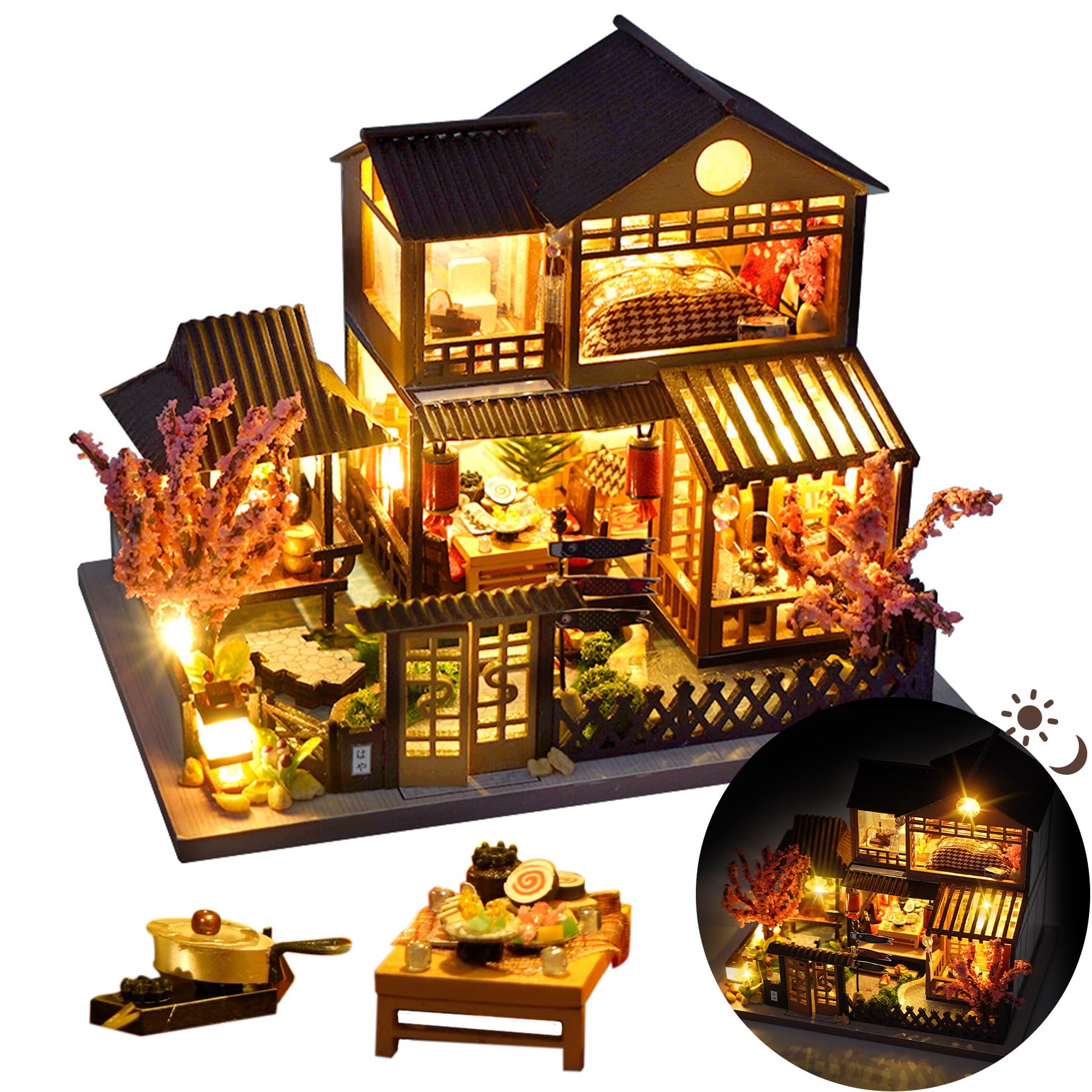 DIY Miniature House Kit  Mini House Kit for Beginners  Mayberry Street Miniatures  Model Building Craft Diorama Kit  Ideal Gifts for Birthday  Christmas(Japanese Garden House)