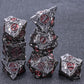 Kerwellsi Nature Vines Leaf Metal Dnd Dice Set With Gift Box, Black Red Polyhedral Dungeons And Dragons D&D Dice, 7Pcs Role Play