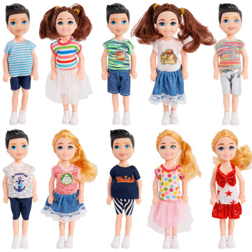 Onest 10 Sets 5 Inch Mini Dolls With Doll Clothes Party Grown Outfits Doll Accessories For Kids