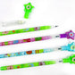 TINYMILLS 24 Pcs Monsters Multi Point Pencils Stackable Pencil with Eraser for Halloween Monster Party Favor Prize Carnival Good