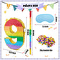 PCFING Rainbow 20 Inch Number 9 Piñata with Stick & Blindfold for Kids Birthday Party Decorations