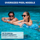Aqua Oversized Inflatable Pool Noodle – Single – Soft Mesh Jumbo Noodle Pool Float – Blue/White Fern