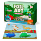 Playbees Foil Art Kit Dinosaurs - Preschool Arts and Crafts Kit for Kids- No Mess Art for Boys & Girls Ages 4, 5, 6, 7, 8, 9 Yea
