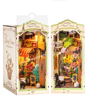 Robotime Diy Book Nook Kits, Miniature House Kit, 3D Wooden Puzzle With Led, Dollhouse Booknook Kit, Creative Bookends Bookshelf