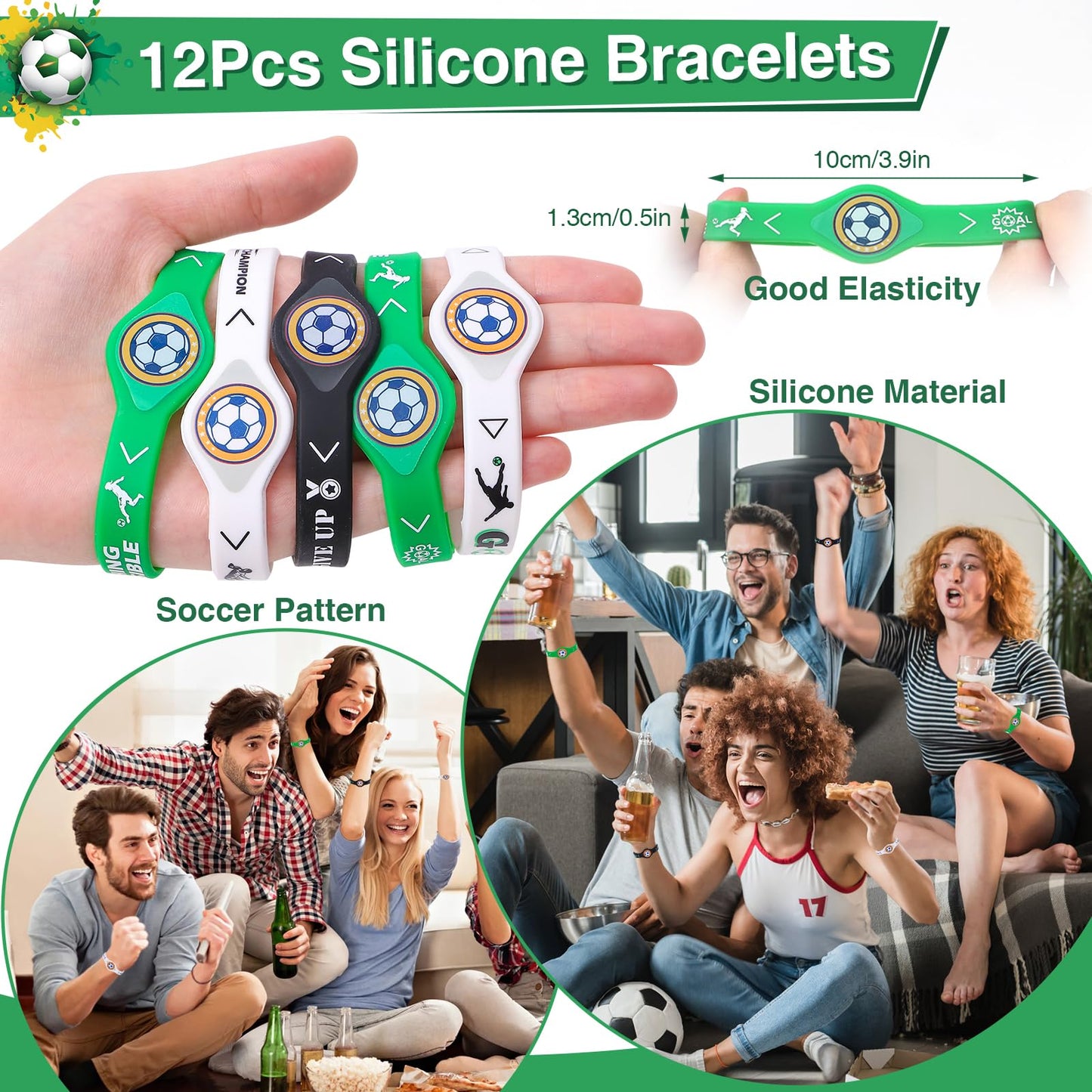 Winrayk 12 Sets Soccer Party Favors Sports Birthday Supplies, Soccer Goodie Bags Drawstring Bags Tattoo Stickers Gifts Toys Good