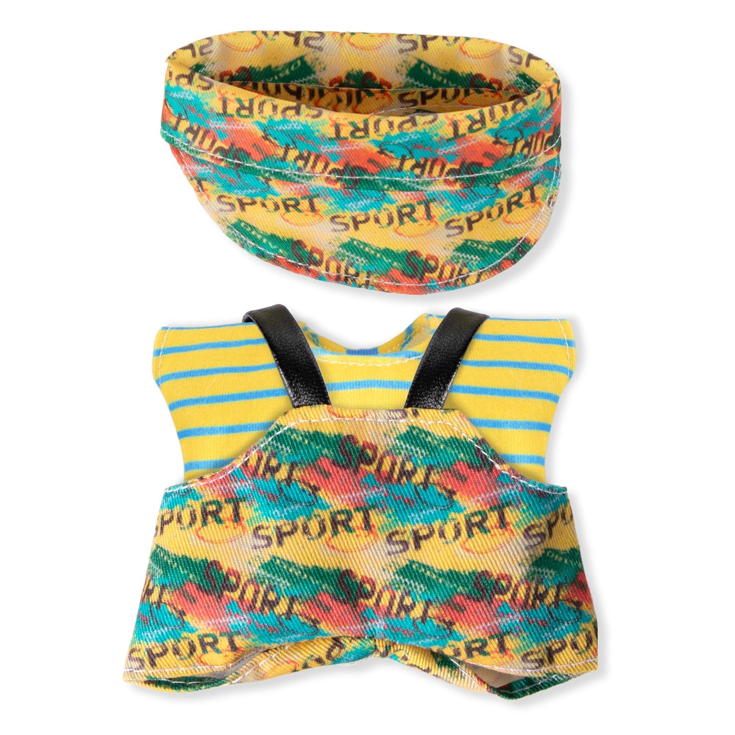 Clothes for 6.7in/17cm Doll  Set of 4 Cute Doll Accessories Includes Doll Hat+T-Shirt+Bib Pants+Shoes Set enhanced Fashion Outfit for Collectors Unique Gift (Style E2)