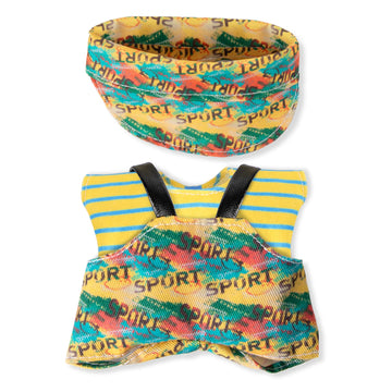 Clothes for 6.7in/17cm Doll  Set of 4 Cute Doll Accessories Includes Doll Hat+T-Shirt+Bib Pants+Shoes Set enhanced Fashion Outfit for Collectors Unique Gift (Style E2)