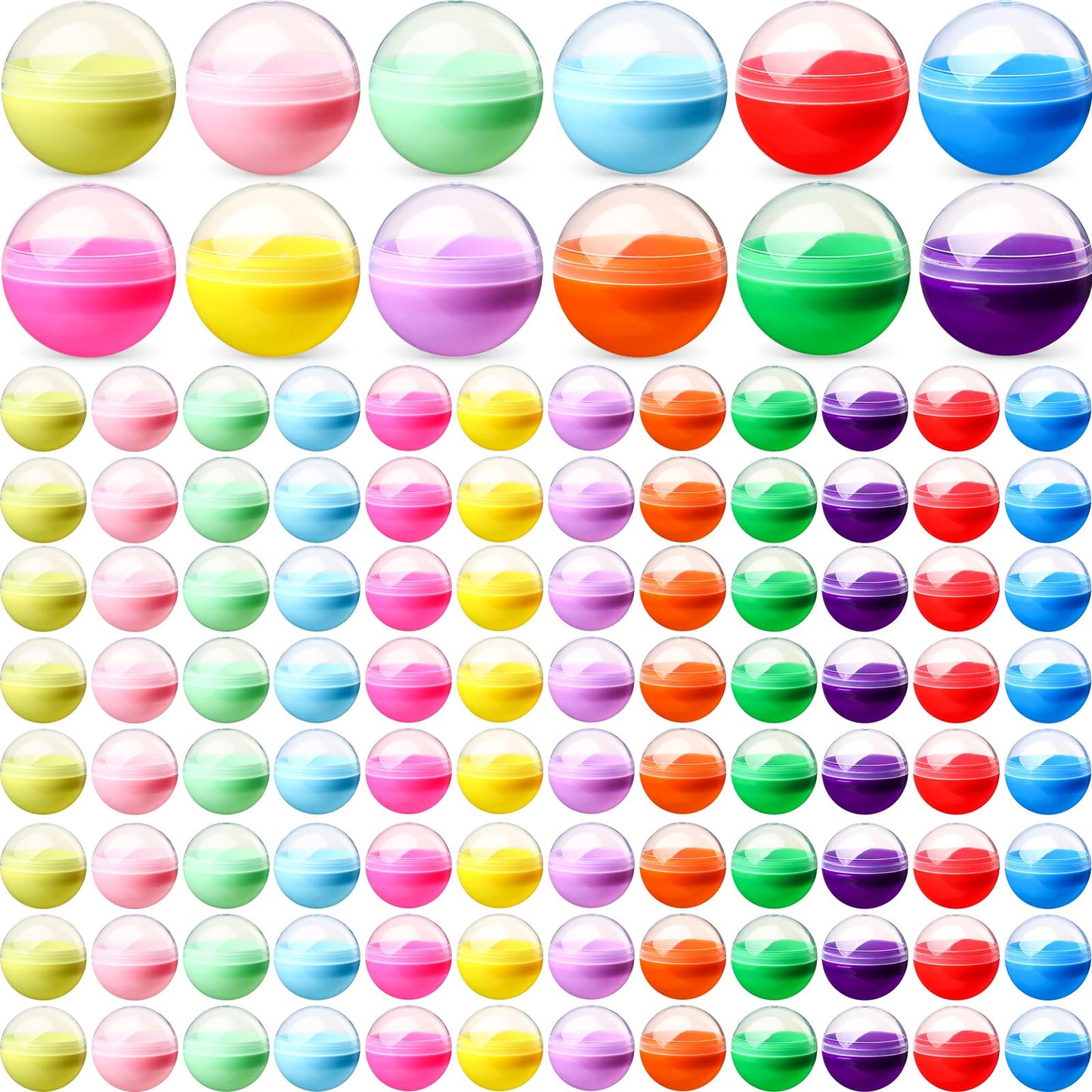 MiniInflat 300 Pcs 2 Inch Empty Vending Machine Capsules Colored Round Capsules Toy Bulk Gumball Machines Plastic Balls Small Pl