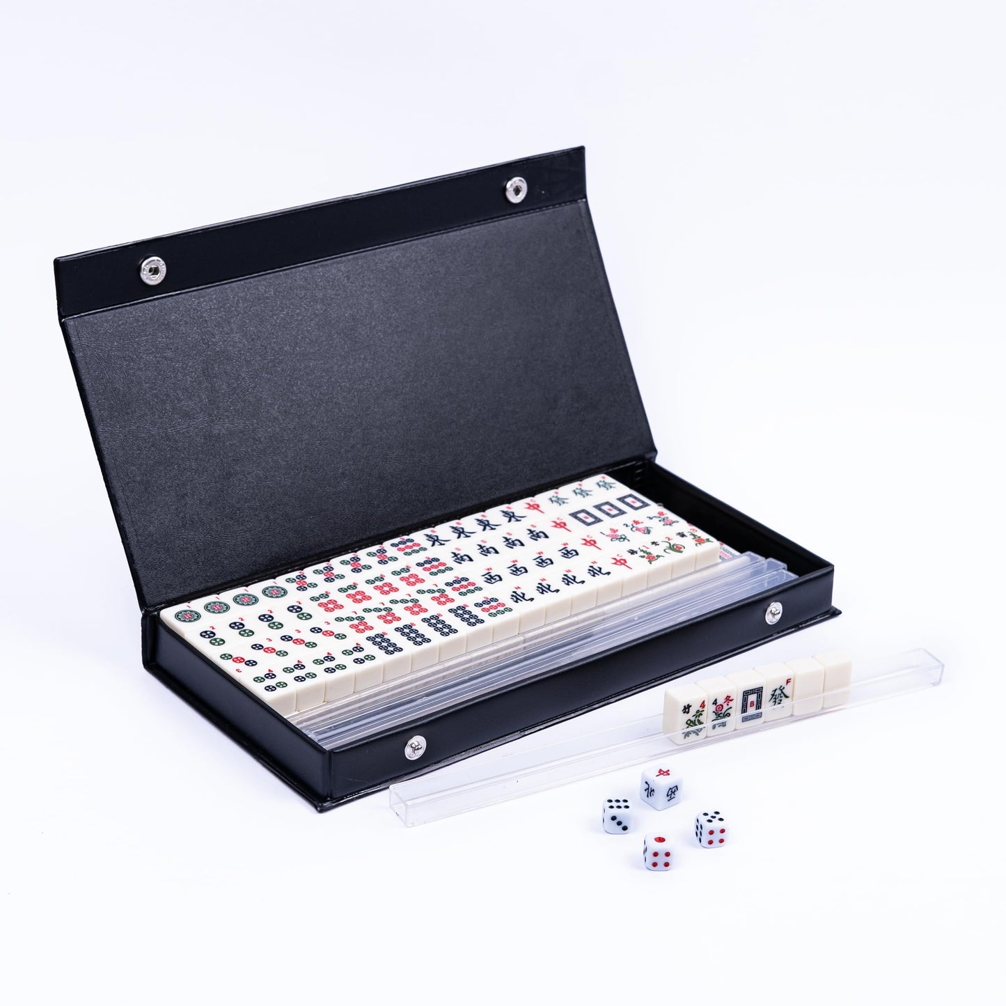 drizzle Travel Mahjong Mini Set - 20mm, Melamine, Yellow & Green, Portable 146 Tiles with Racks, Perfect for Beginners