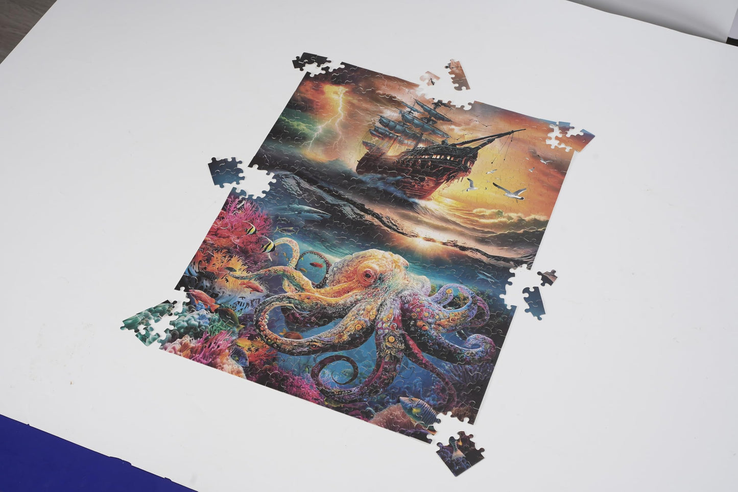 Lztangguo 500 Piece Jigsaw Puzzle - Nautical Octopus Design, Challenging Paper Puzzle, Colorful Artwork for Adults