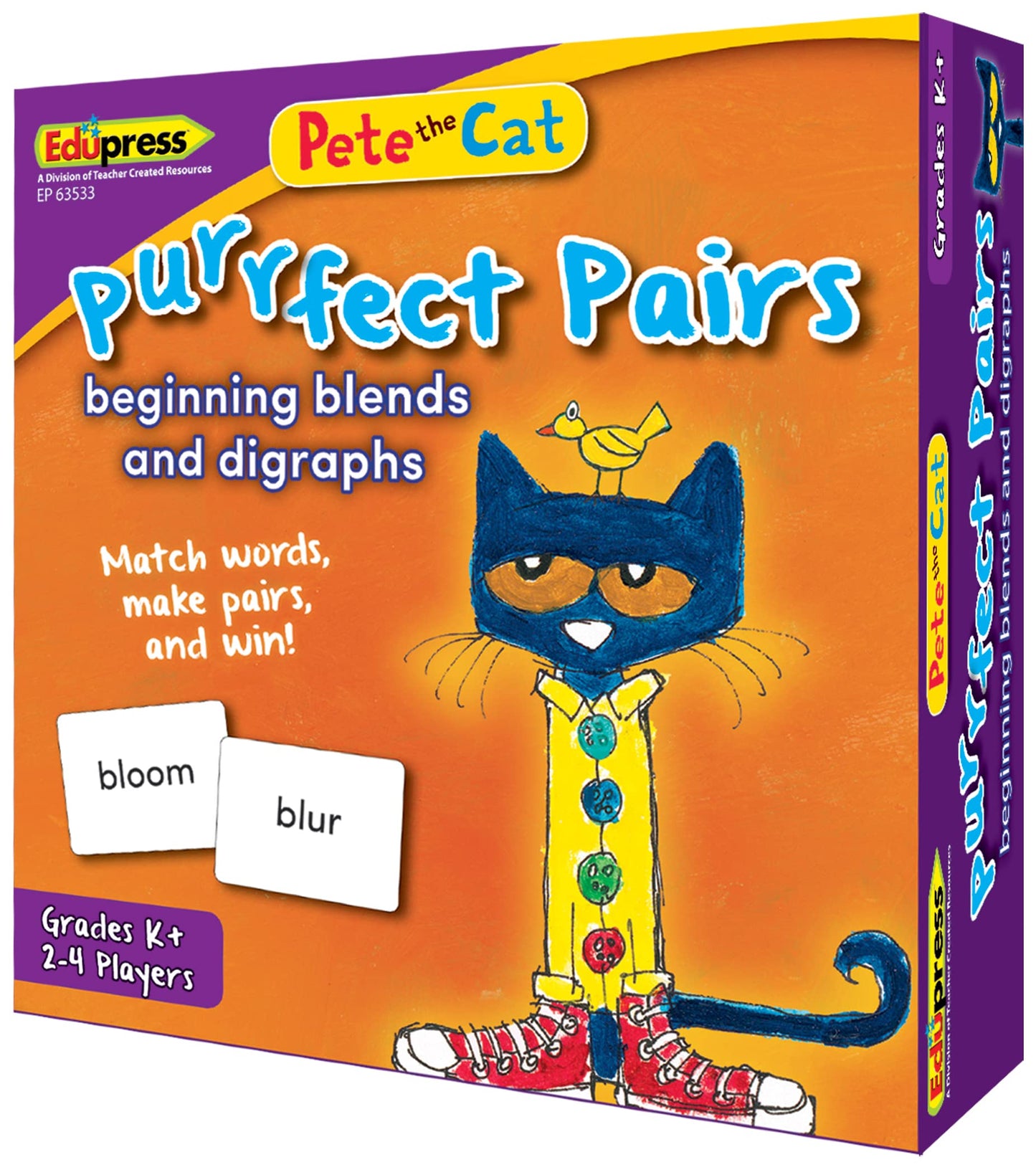 Edupress Pete The Cat Purrfect Pairs Game:Beginning Blends & Digraghs (Ep-3533)
