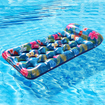Inflatable Pool Floats Raft - Oversized For Adults, Cooling Pool Float Contour Lounger With Headrest For Swimming Pool, Lake, Su