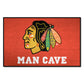 FANMATS 14410 NHL - Chicago Blackhawks Man Cave Starter Mat Accent Rug - 19in. x 30in. | Sports Fan Home Decor Rug and Tailgatin