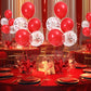 6 Set Red Christmas Table Balloons Centerpiece Stand Kit With Red And Confetti Balloons For Birthday Party Baby Shower Valentine'S Day Wedding Prom Graduation Retirement Table Decorations