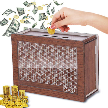 Generic Cash Vault Wooden Savings Box Wooden Money Box With Money Target And Numbers Money Saving Box Savings Challenge Box With