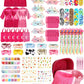 Suhine 6 Set Spa Party Supplies for Girls, Kids Satin Robes Nail Salon Kit Spa Kit Accessories for Birthday Party Favors (Classi
