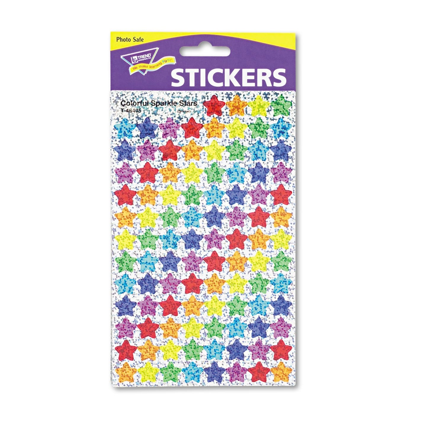 Trend T46910 Superspots And Supershapes Sticker Variety Packs, Sparkle Stars, 1,300/Pack