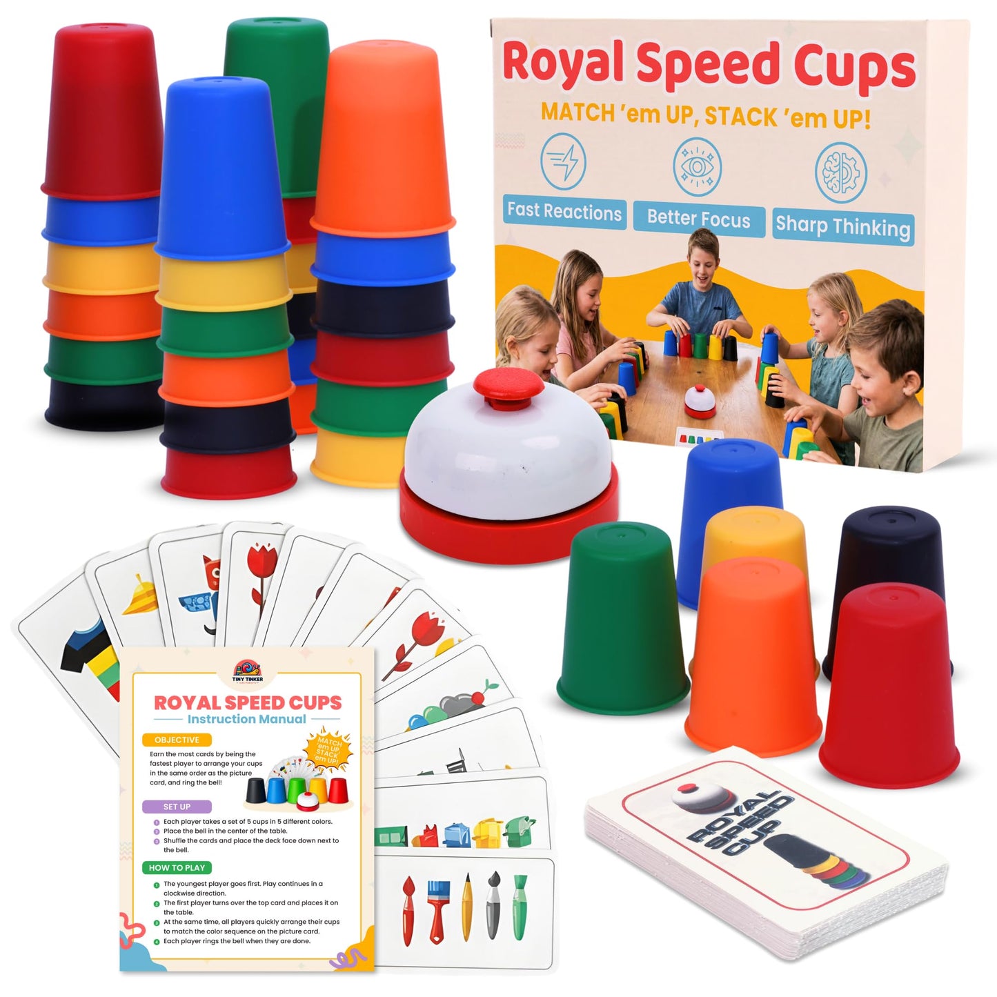 Tiny Tinker Kids Sports Stacking Cups 30Pcs