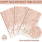 50Th Birthday Tablecloth Decorations Rose Gold 50 Birthday Table Covers Fifty Year Old Birthday Party Tablecloth Supplies For Women 50 Year Old Birthday Plastic Disposable Rectangular Tablecloth Decor