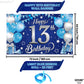 Katchon, Xtralarge Blue Happy 13Th Birthday Banner - 72X44 Inch | 13Th Birthday Decorations For Boys And Girls | Blue And Silver 13 Birthday Backdrop | Happy 13Th Birthday Decorations For Teenagers