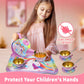 Smilesskiddo 46Pcs Tea Party Set For Little Girls - Princess Tea Party Set,Kids Kitchen Pretend Play Toys - Toddler Tea Party Se