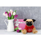 Dollibu I Love You Valentine Plush Pug Dog - Cute Soft Cuddly Stuffed Animal With Red Heart Shirt For Valentines Day, Birthday P