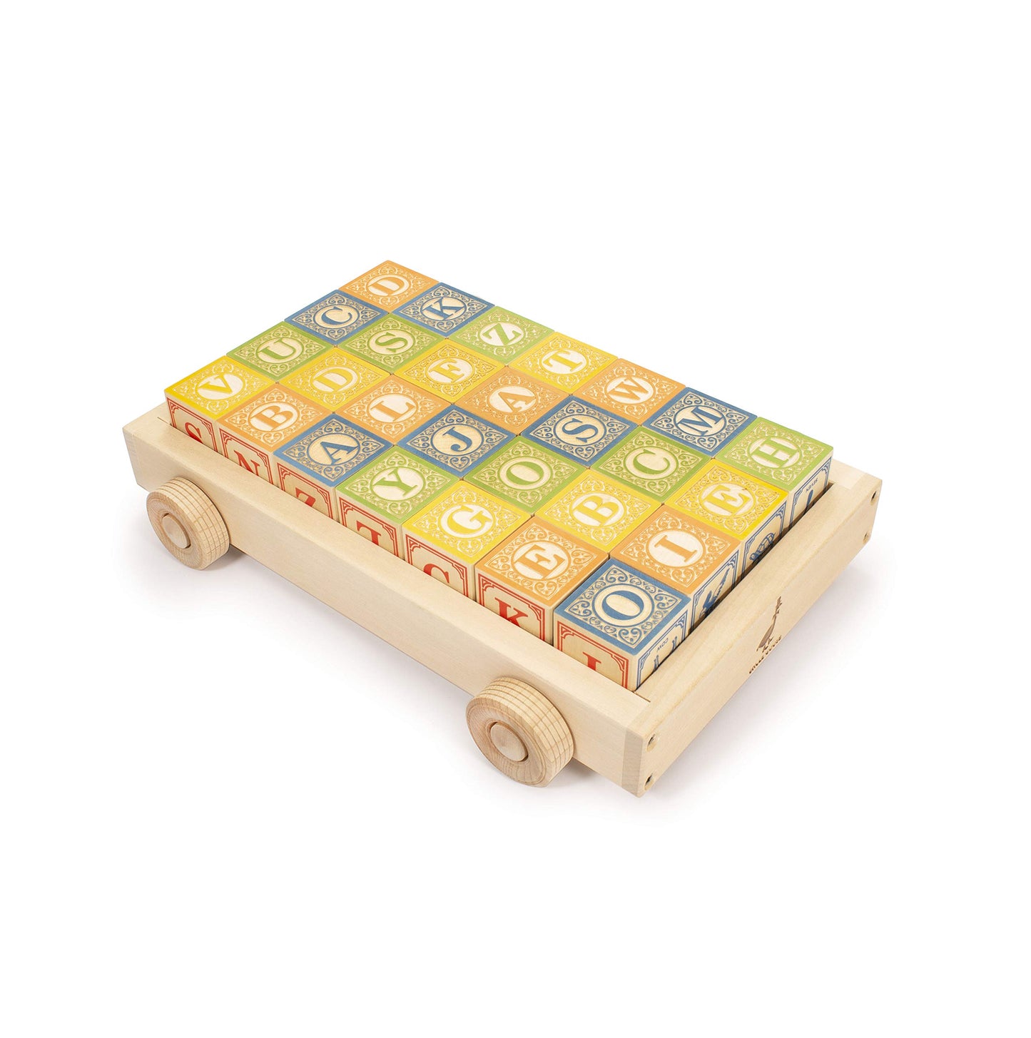 Uncle Goose Classic Abc Blocks With Wagon - Made In The Usa