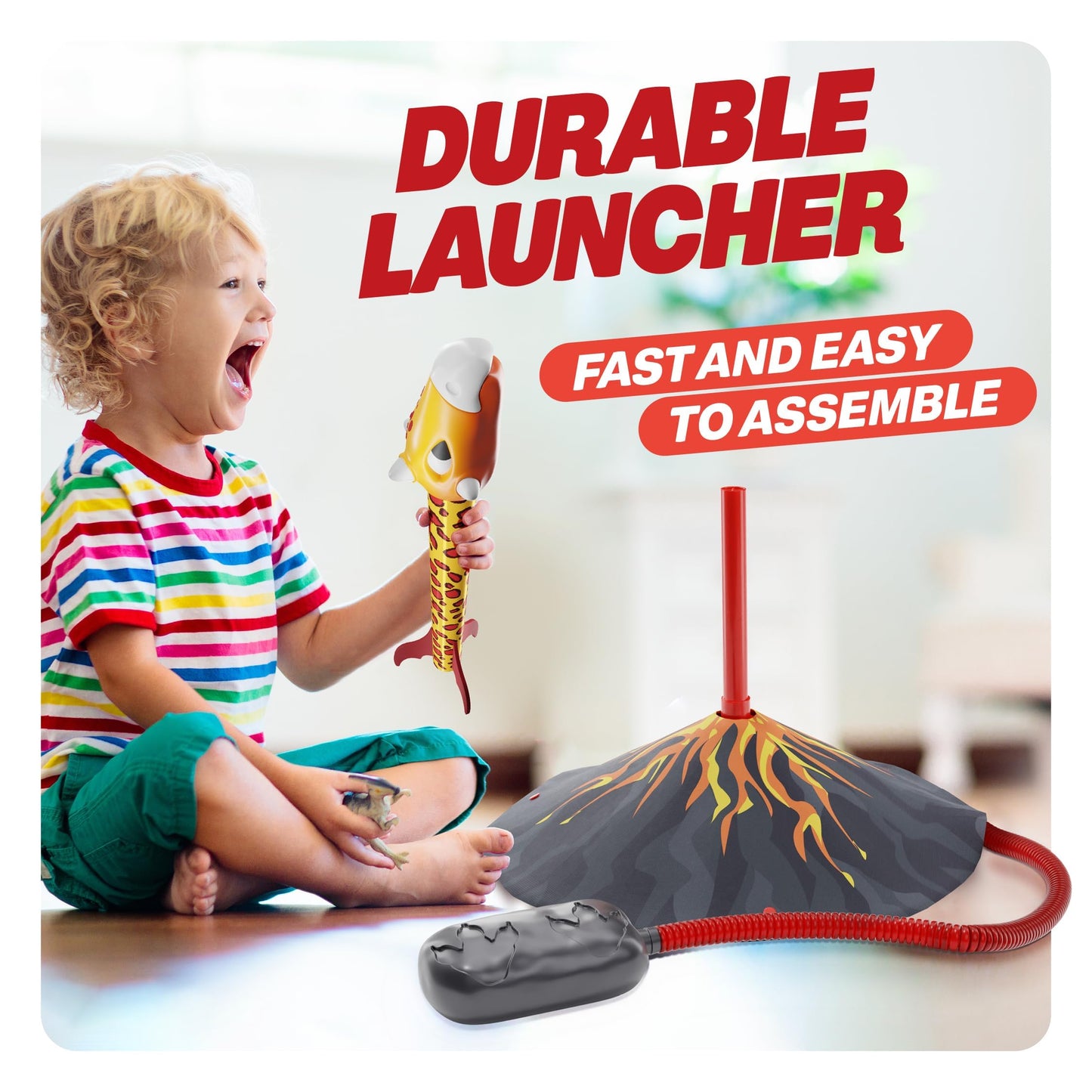 Dinosaur Toy Rocket Launcher For Kids - Toys For Kids 3-5 5-7 4-6 - Outdoor Toys For Kid Ages 4-8 - 3 4 Year Old Boy Birthday Gi