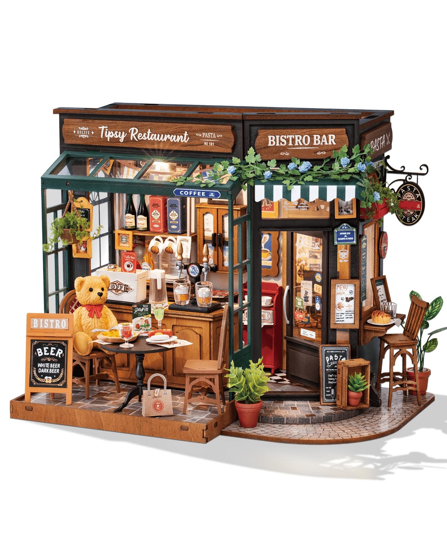 Rowood Miniature House Kits For Adults,Diy Mini House Building Kit,Wooden Dollhouse Kit With Led For Kids Teens Beginners As Bir