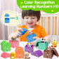 KMUYSL Farm Animals Playset for Toddlers, Multi-color, Medium Size, Educational Counting & Color Matching Toy for Ages 1-3
