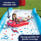 WOW Sports Mega Water Slide with 2 Inflatable Sleds, Inflatable Water Slide with Built-In Splash Pool and Sprinklers