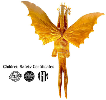Twcare King Ghidorah, 1964 Movie Series Movable Joints King Of The Monsters Dinosaur Action Figures, Travel Bag
