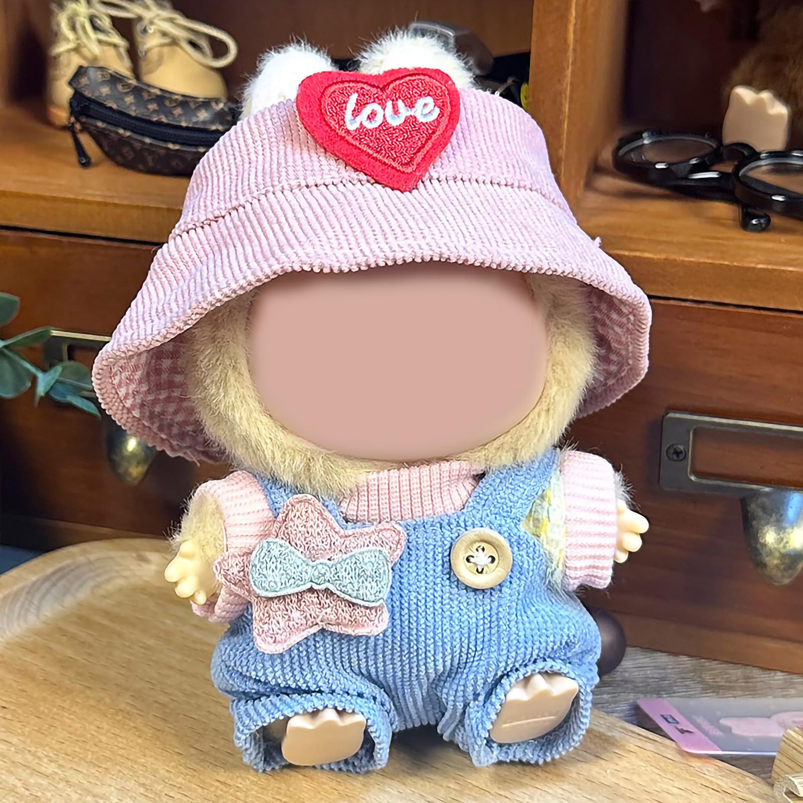 AYJK7 Doll Clothing Compatible with 6.7 Inch Labubu Doll Clothes(no Doll Included) 17cm  Outfits Animal Chic Style Fashion Accessories