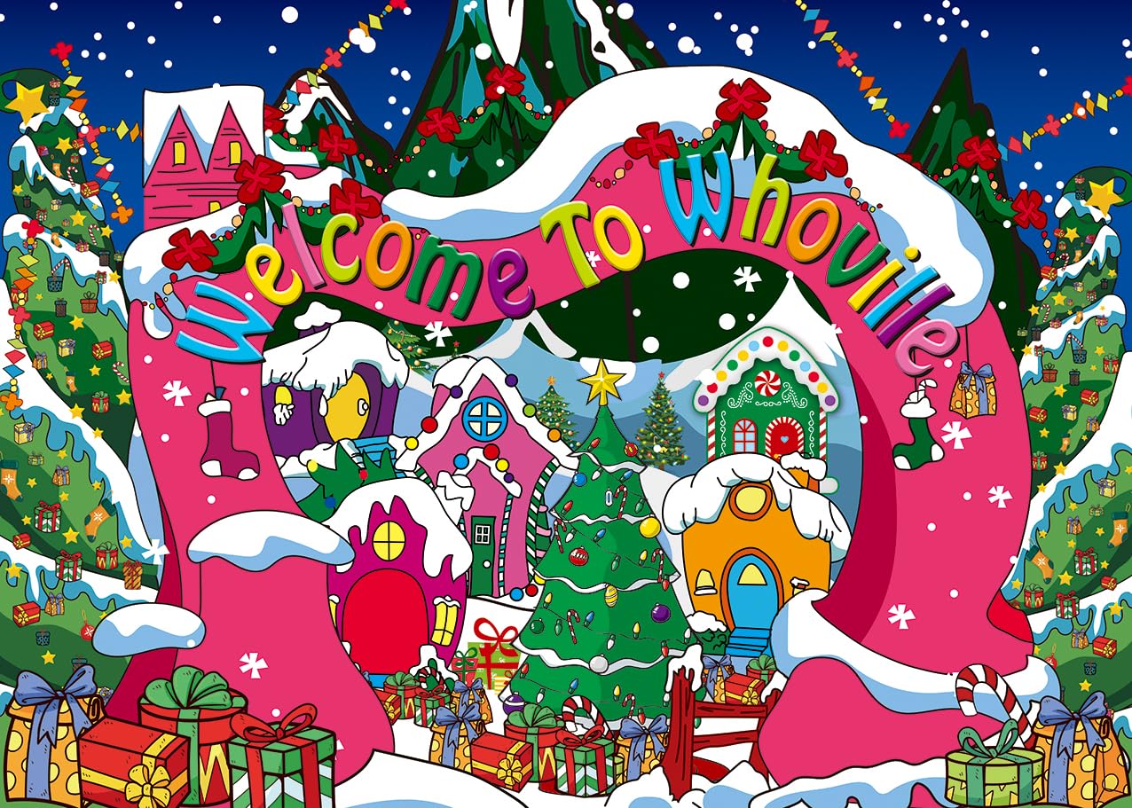 Welcome To Whoville Backdrop Winter Christmas Village Photography Background For Kids First Birthday Baby Shower Happy New Year