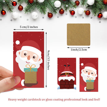 Outus 50 Pieces Christmas Scratch Off Cards Stickers Christmas Hawaii Party Games Vouchers Festive Raffle Tickets Holiday Business Prize Drawings For Kids Adults Families Events Groups (Gift Box)