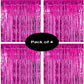 Propsicle 4 Pcs 3Ftx6Ft Pink Foil Fringe Curtains Shimmer Backdrop Happy Birthday Party, Wedding Anniversary, Bachelorette, Baby