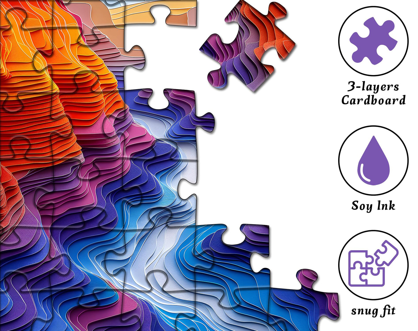 Pickforu 1000 Piece Canyon Puzzles, Art Deco, Multicolor, Advanced, 23.85 X 23.85 Inches, 1000 Count, 16+ Years, Puzzles